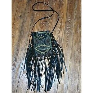 Cleobella Leather Fringe Crossbody Purse Western style